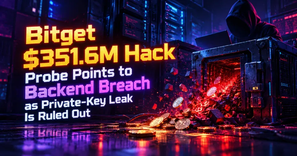 Bitget $351.6M Hack Probe Points to Backend Breach as Private-Key Leak Is Ruled Out