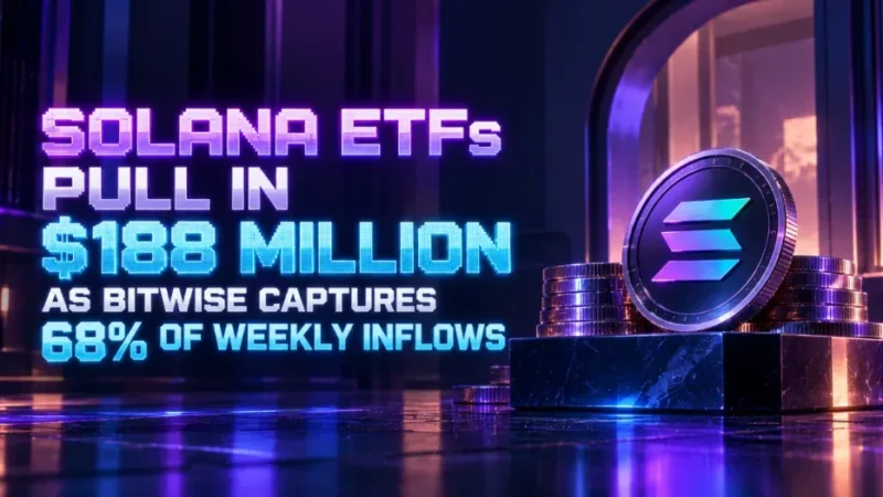 Solana ETFs Pull In $188 Million as Bitwise Captures 68% of Weekly Inflows