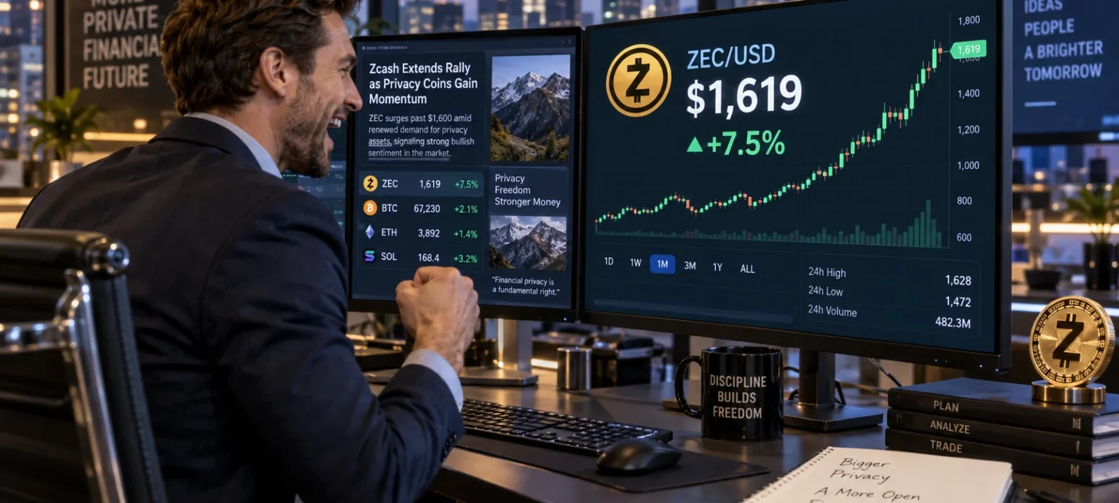 Zcash holds above $1,600 as shielded activity and fund inflows surge