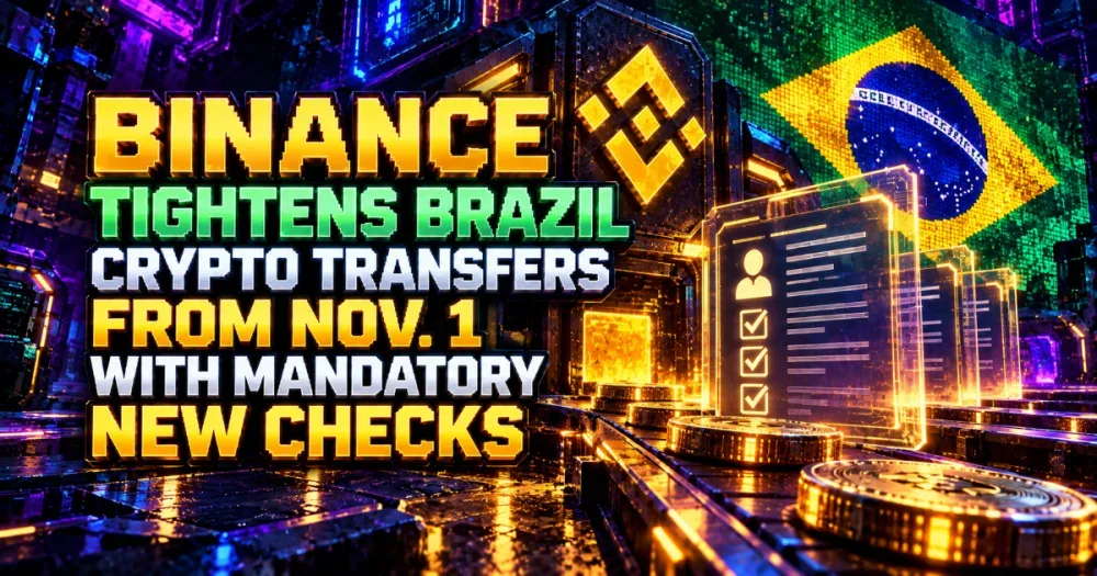 Binance Tightens Brazil Crypto Transfers From Nov. 1 With Mandatory New Checks