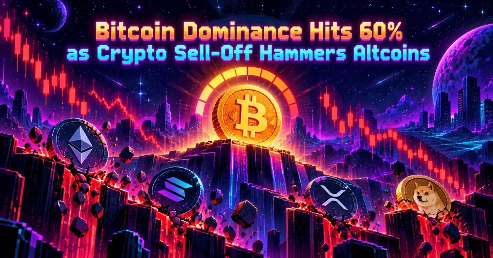 Bitcoin Dominance Hits 60% as Crypto Sell-Off Hammers Altcoins