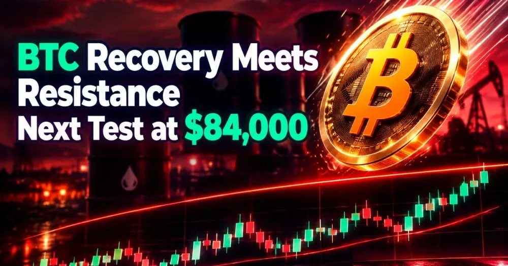 Bitcoin Rebounds From Below $80K to $82.5K as Oil Tops $110