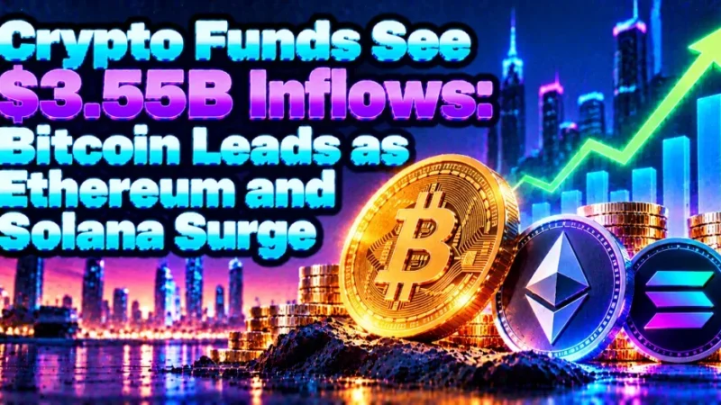 Crypto Funds See $3.55B Inflows: Bitcoin Leads as Ethereum and Solana Surge