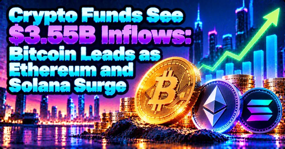 Crypto Funds See $3.55B Inflows: Bitcoin Leads as Ethereum and Solana Surge