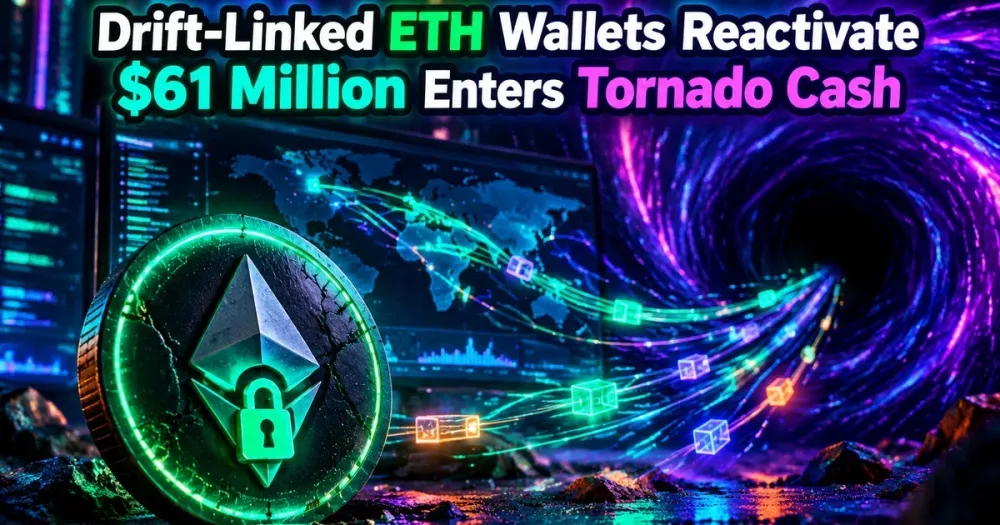 Drift-Linked Wallets Send $61M in ETH to Tornado Cash