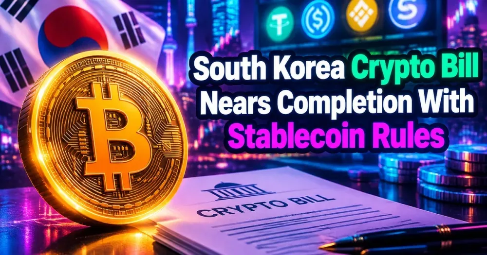 South Korea Crypto Bill Nears Completion With Exchange and Stablecoin Rules