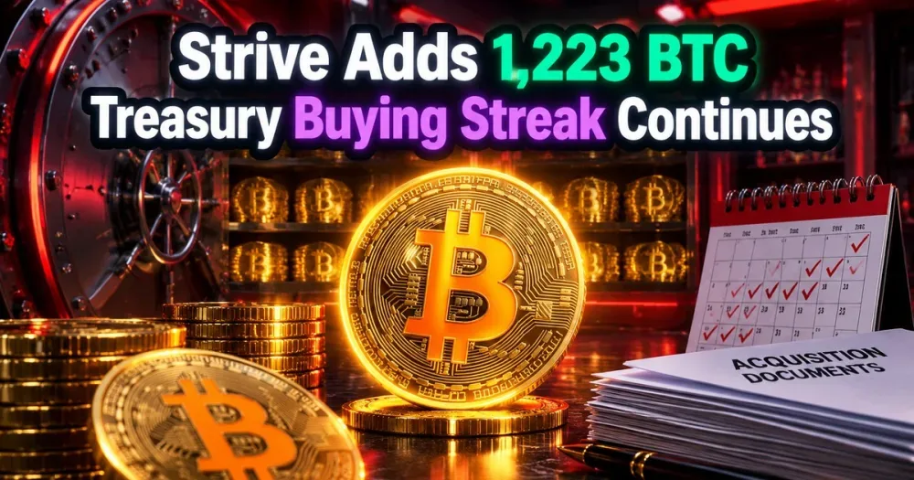 Strive Bitcoin Holdings Reach 36,818 BTC After $100 Million Purchase
